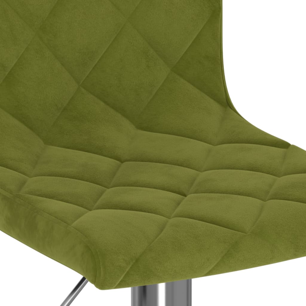 Bar Stool Set of 2 Light Green Velvet