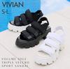 Vivian Damen Plateau-Sportsandalen mit Profilsohle und Klettverschluss, Weiß, Größe S (22,0-22,5), V40003SM