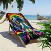 "Colorful Doves with Rainbow Wings" Patterned beach towel quick dry perfect for travel outdoor sports jogging the beach and swimming