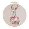 1pc Rabbit and Flower Pattern Embroidery DIY Fabric Craft Kit with Tools
