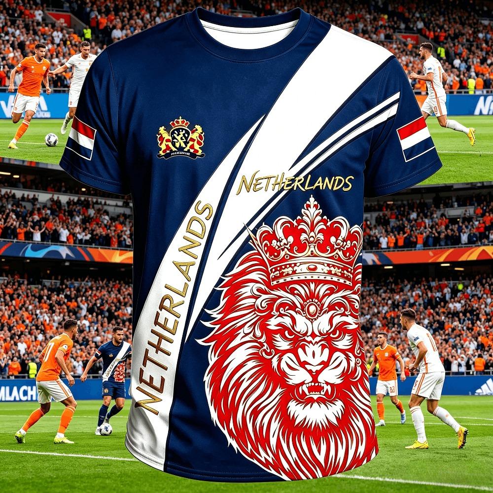 Summer Dutch Football Jersey Men 3D T-Shirt Jersey Soccer Fashion Print Casual Women Short Sleeve Men's Sports Tee Shirt