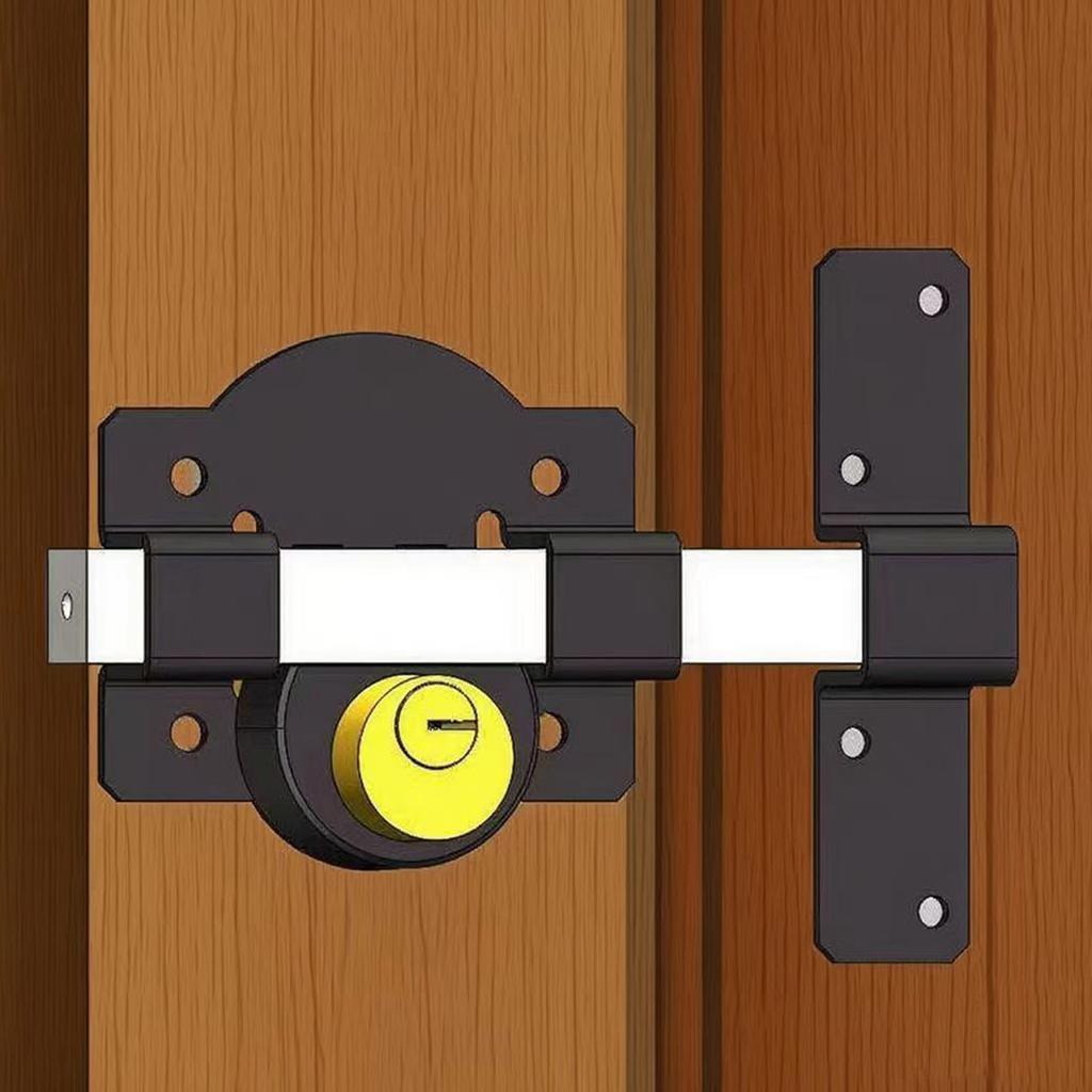 Barn Door Lock, Fence Door Lock, Double-sided Lock, 5 Keys Provided, Suitable For Wooden Doors And Metal Doors