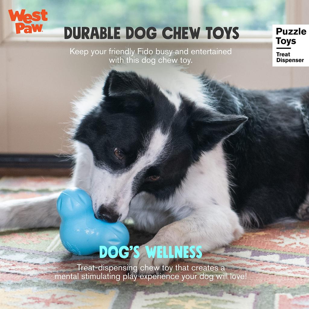 West Paw Dog Toy Educational Toy Zogoflex Tux Aqua Blue S Size
