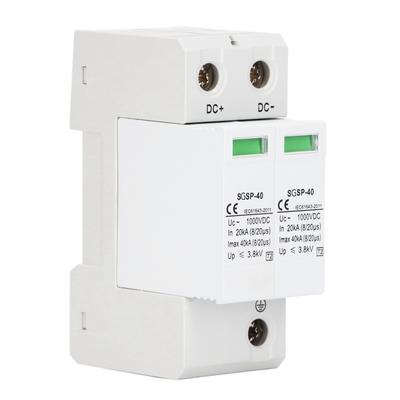 DC 1000V 40KA Surge Protector Arrester Protective Device for Photovoltaic Power System White 2P