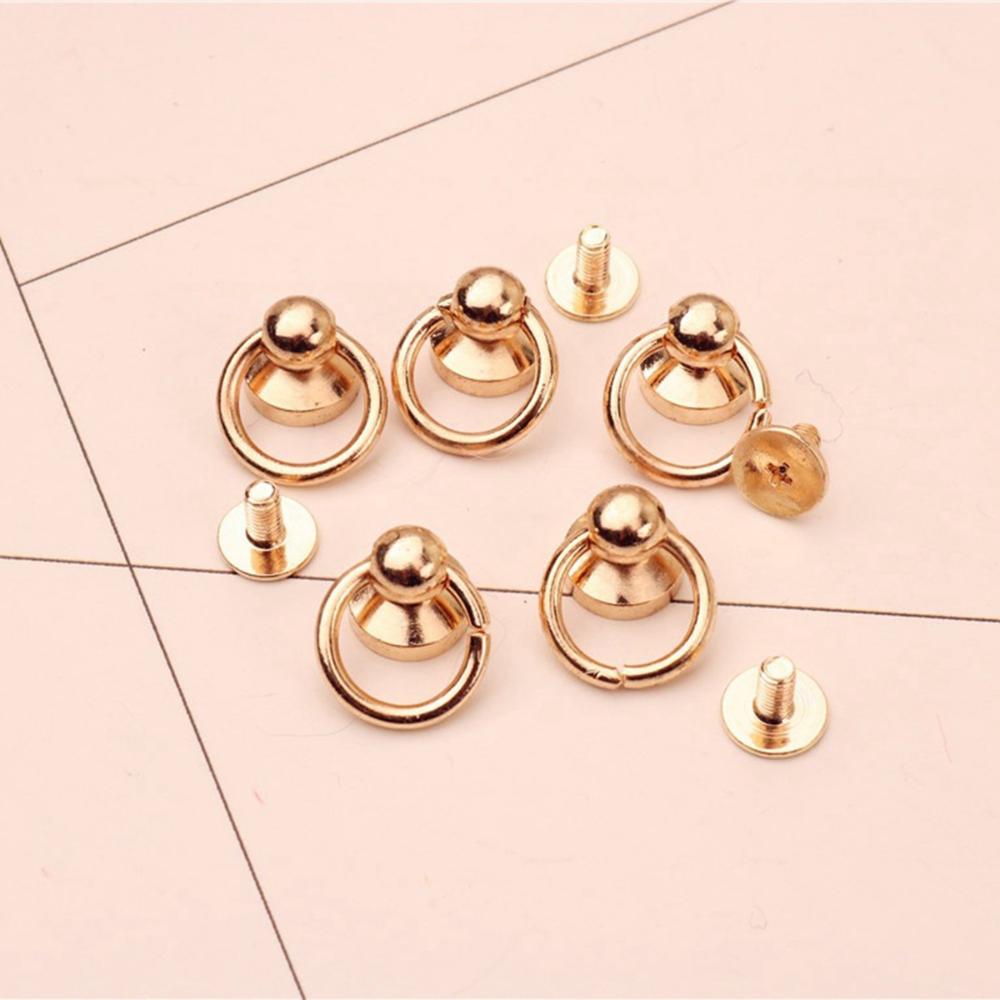 Leather Bag Punk Choker Round Head Rivet Stud Ring Spikes Screws DIY Crafts