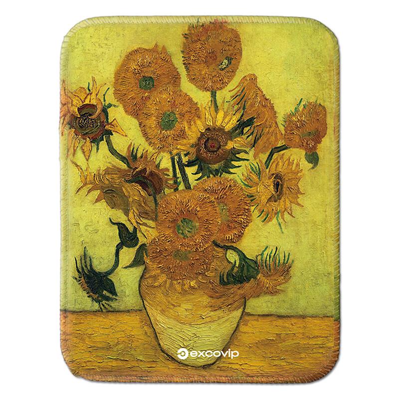 EXCO Famous Sunflowers Mouse Pad Small Square Mini Computer Office Mat Medium Small Portable Cute Cartoon Anime Lock Edge Desk Mat 0644