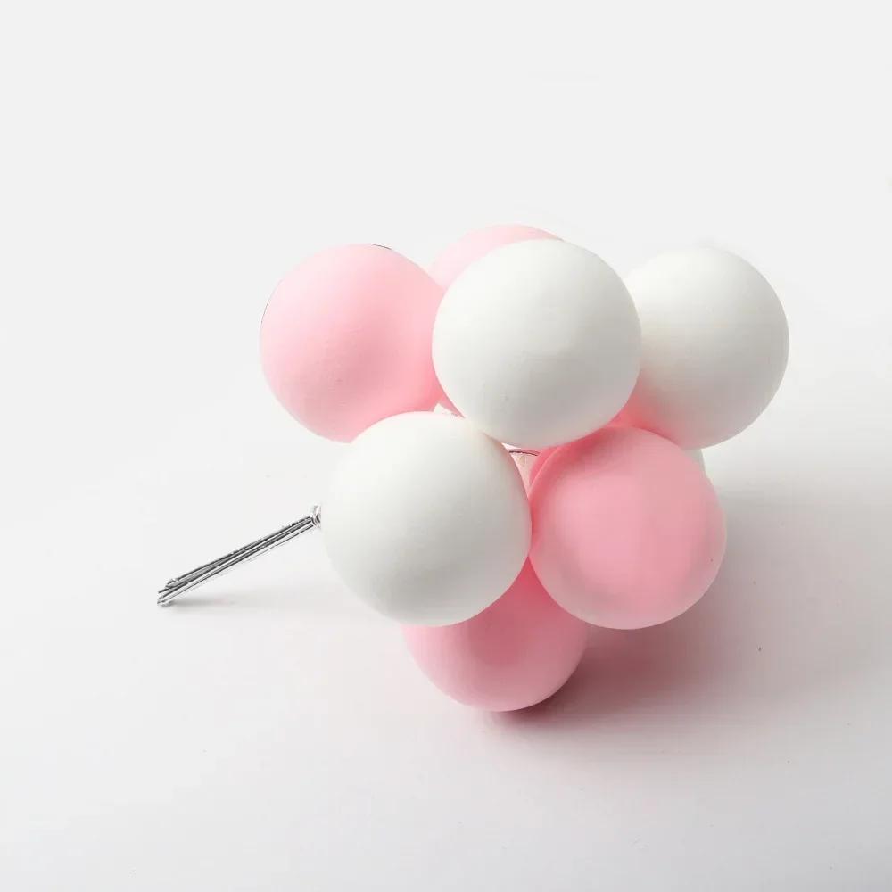 Colorful Clay Cake Topper Hat, 8Pcs Ball Bundle, Creative Cupcake Card Flag, Birthday Party Baby Shower Dessert Decoration