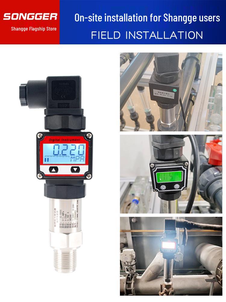 Compact Digital Display Pressure Transmitter: High Precision 4-20mA Sensor for Water, Air, Oil, and Hydraulic Applications