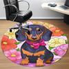 1pc Dachshund Flowers Office Round Rug, Non-slip, Soft and Durable Office Rug for Interior Decoration, Perfect for Office,Decoration Yy260204024