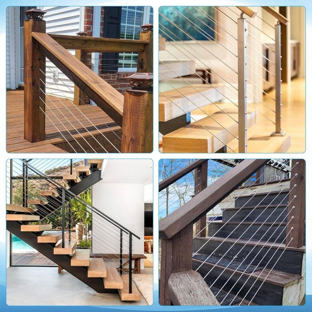 Capăt șurub swage 1/8" Oțel inoxidabil Capăt balustradă cablu Nou Receptor balustradă cablu Stâlp lemn/metal