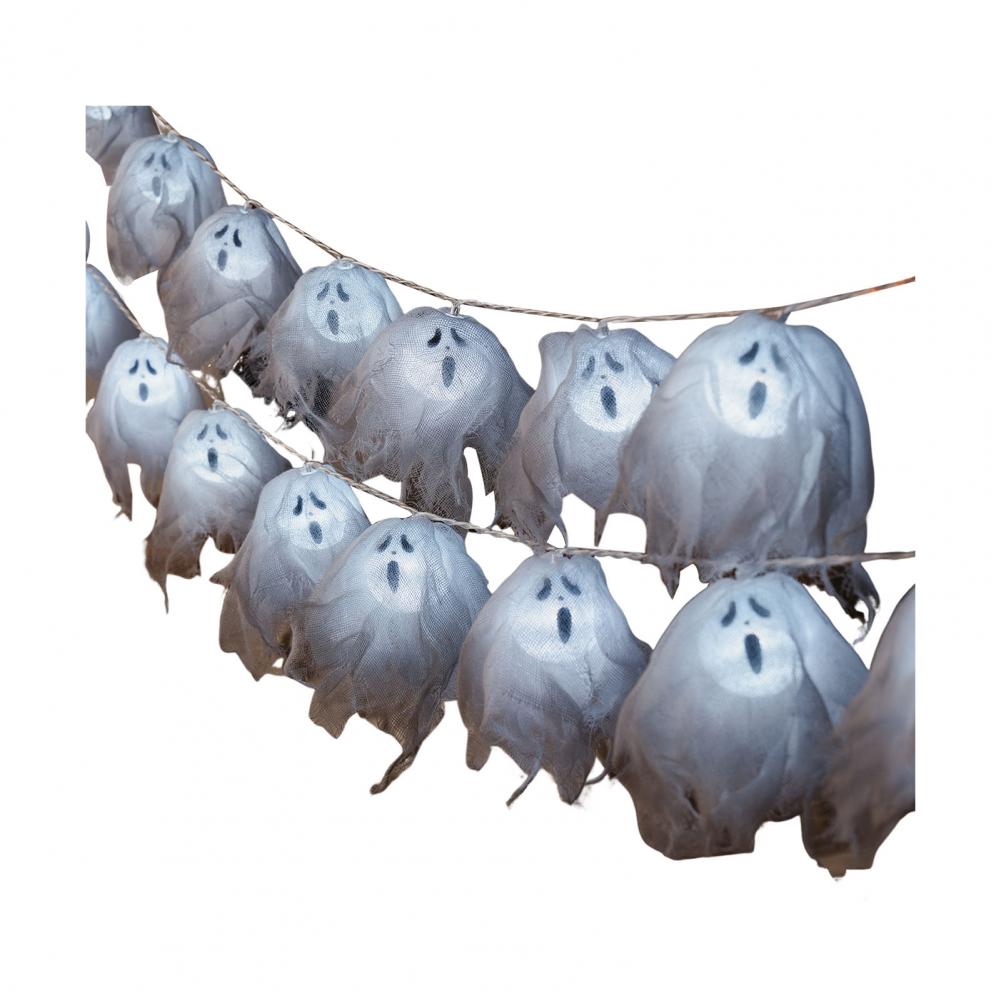 Spooky Ghost Light Decorations Halloween Ghost String Lights Handmade Led Ghost String Lights Garland for Halloween Party