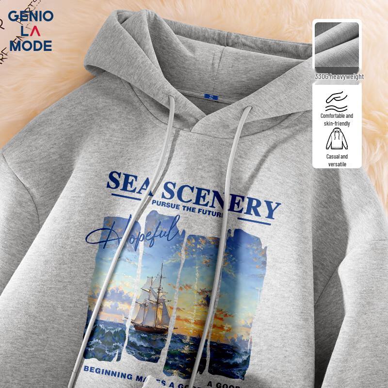 

GENIOLAMODE Men s Autumn Casual Hooded Sweatshirt L