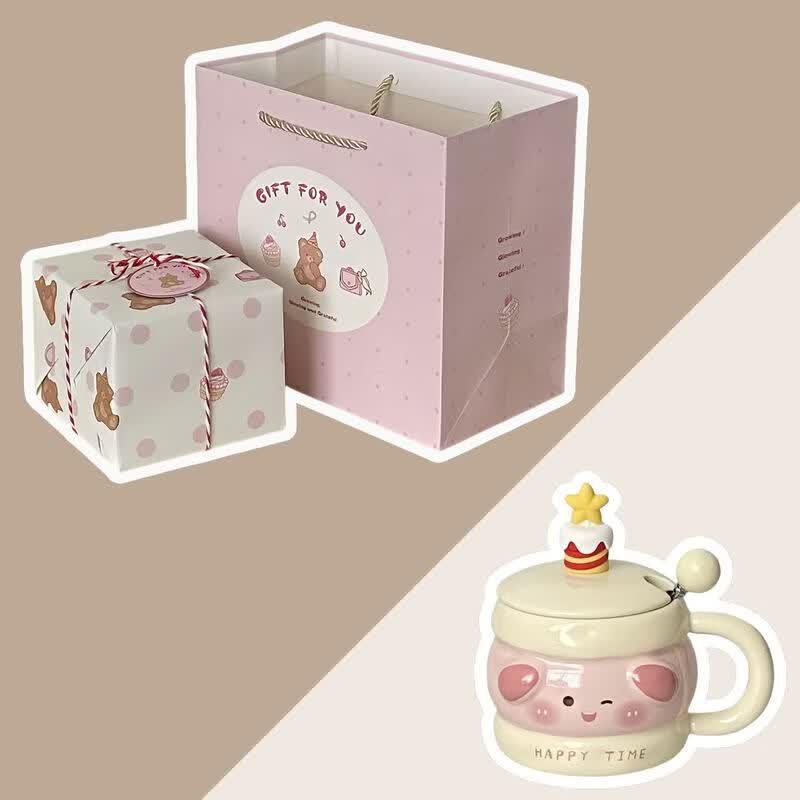 Cute Ceramic Mug with Coaster