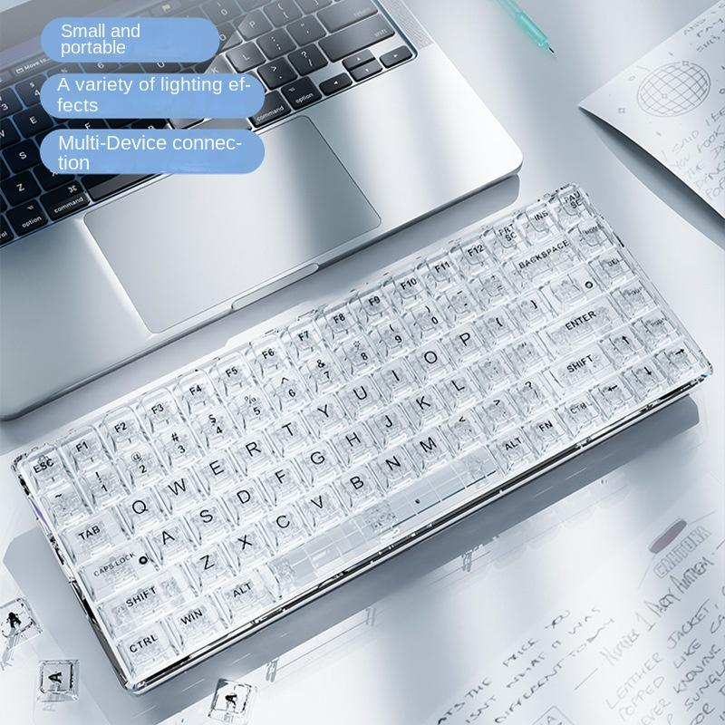 Transform Your Gaming with NJ80 Transparent Wireless Mechanical Gaming Keyboard