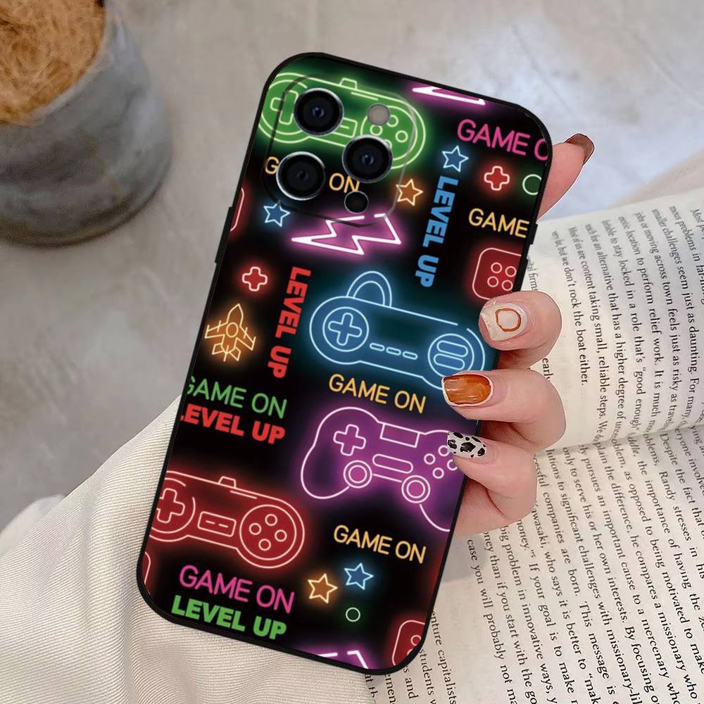 Game Controller Graphic-s Phone Case For iPhone 17, 16,15,14,13,12,11 Plus,Pro Max, Others Soft Black Cover