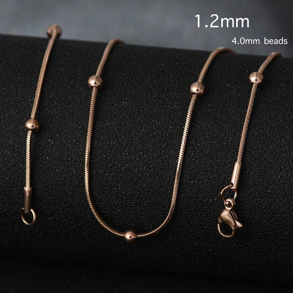 50cm Nuova Moda Catena in Acciaio Inossidabile 1,2-3mm Colore Argento Oro Rosa Collana Gioielli Placcatura Sottovuoto Accessori Choker Collare