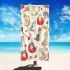 Serviette de plage Mignonne Imprimé Chat Dessin Animé Absorbante Séchage Rapide Anti-Sable Serviette Chaton Girly avec Motif Jouets Serviette d'Été pour la Plage