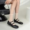 2024 Sommer Damenschuhe mit geteilter Spitze, trendige schwarze, bequeme Mary Jane Flats, hochwertige Schuhe