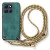 For Motorola Moto G86 Power 5G Retro Leather Phone Back Cover with Adjustable Strap