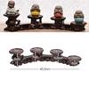 Retro Wooden Tea Table Teapot Cup Base Vase Decor Display Stand Bonsai Statues Stone Pedestal Display Wooden Base Serving Tray