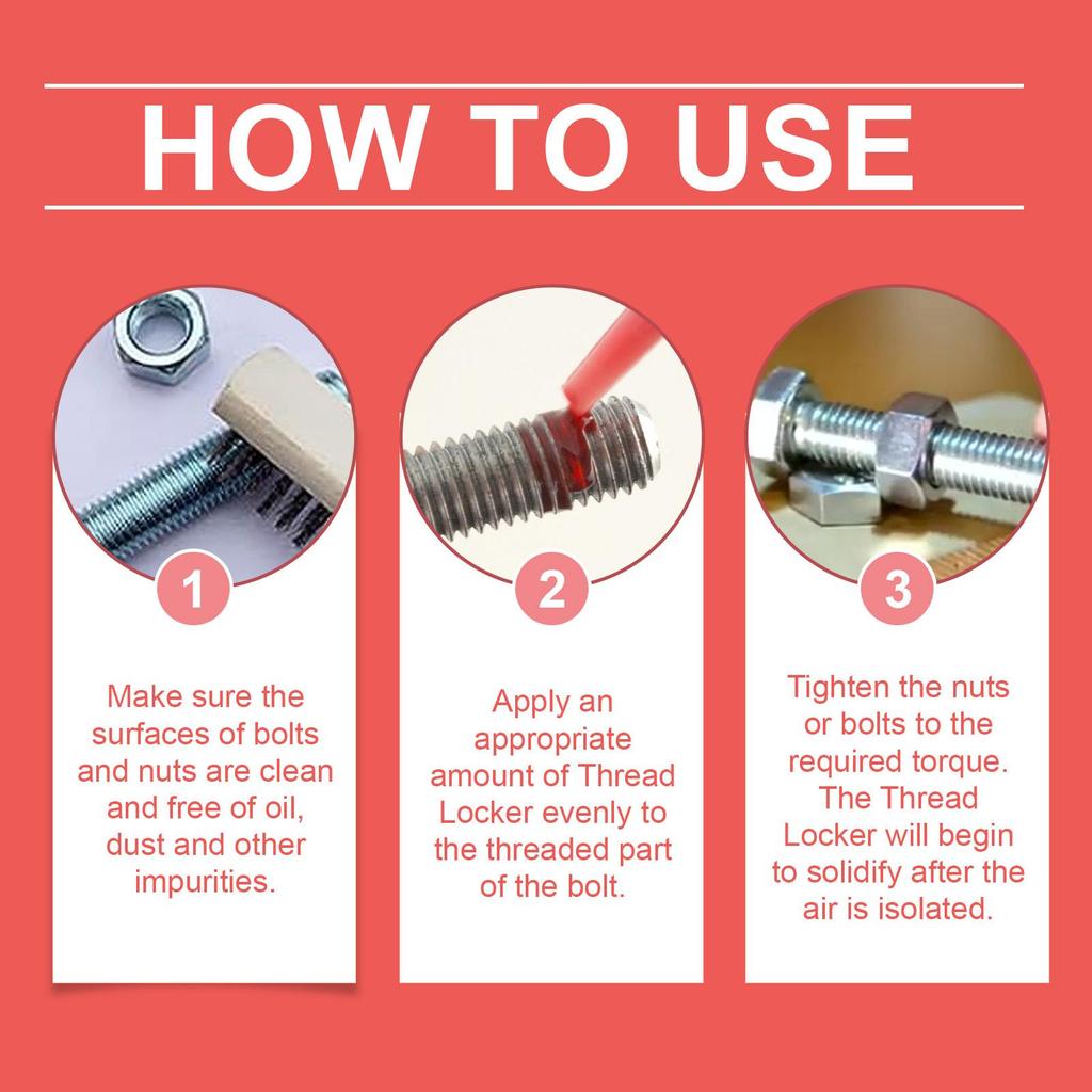 Jaysuing Threadlocker Anti-Loosening Adhesive for Metal Screws Anaerobic Threadlocker 50ml