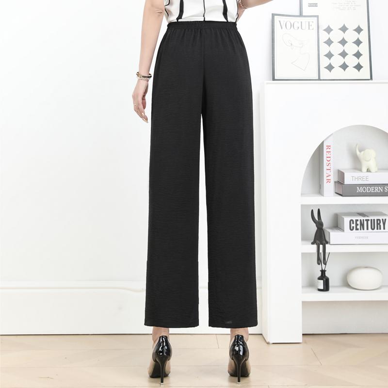 Plus Size Straight Leg Pants Women's Elastic Waist Loose Pants Street Women's Casual Clothing Home Trousers