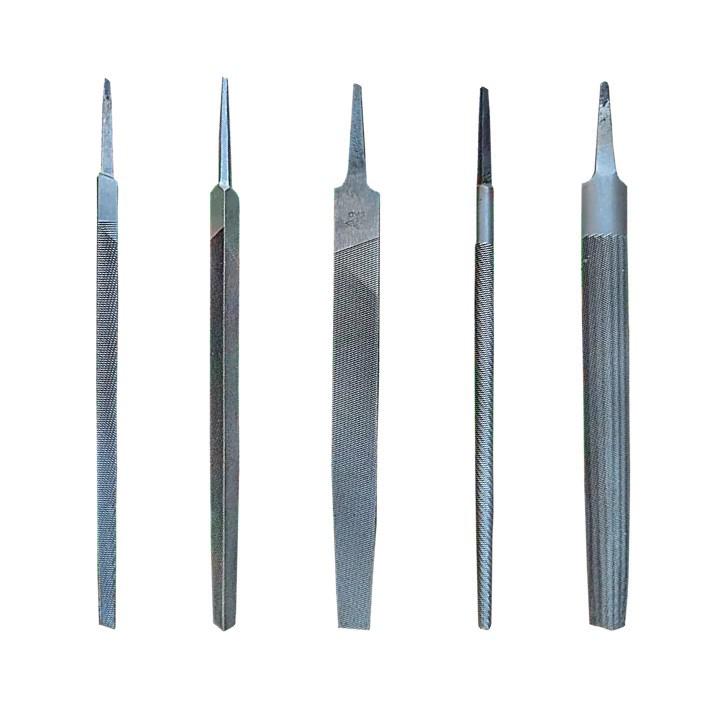Hugong Multi-Specification Steel Files Set: Flat, Half-Round, Triangle, Rasp, Square, and Round Metal Grinding Tools.