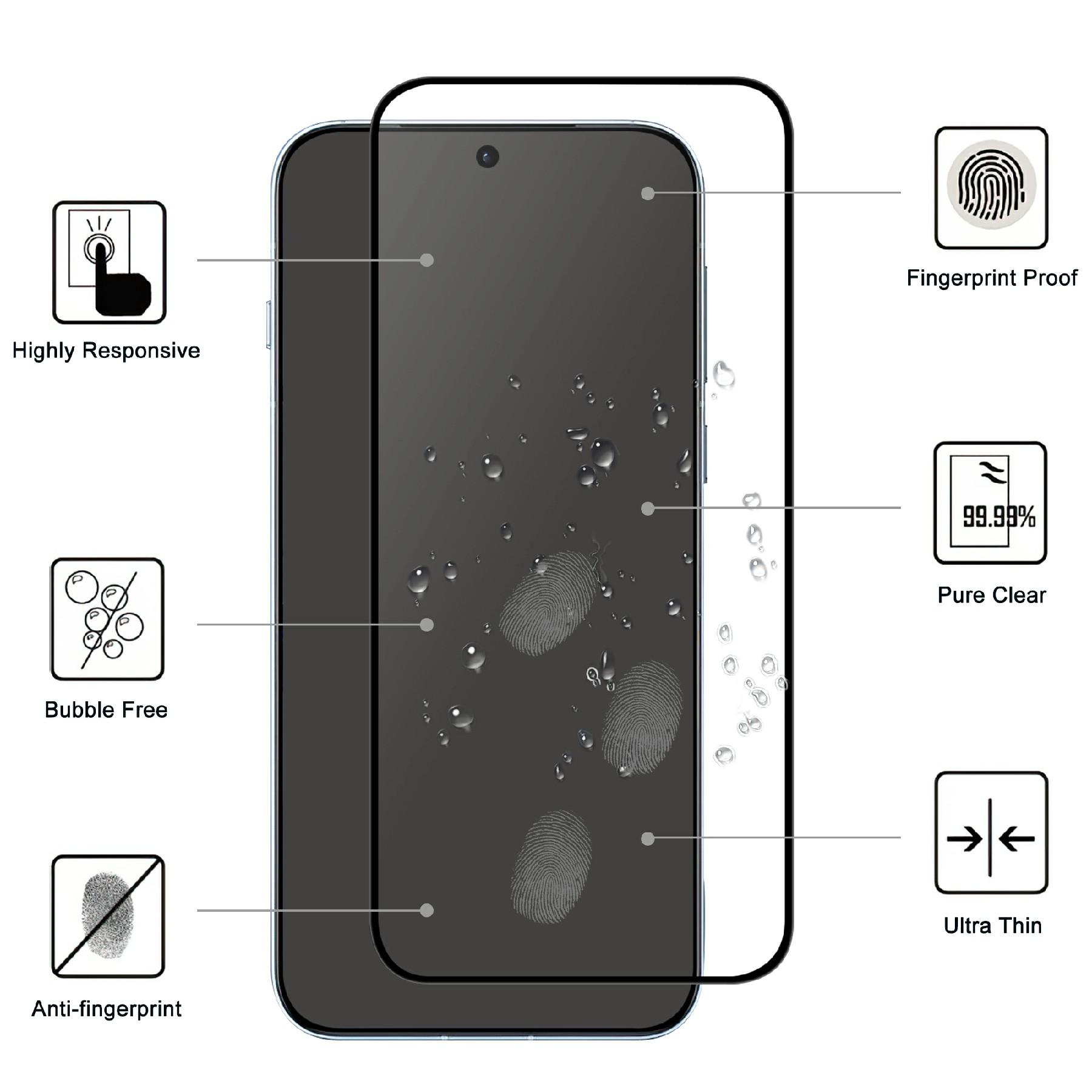 

For Oppo Find X8 5G AGC Glass Screen Protector Full Glue Black Edge Screen Film Type A