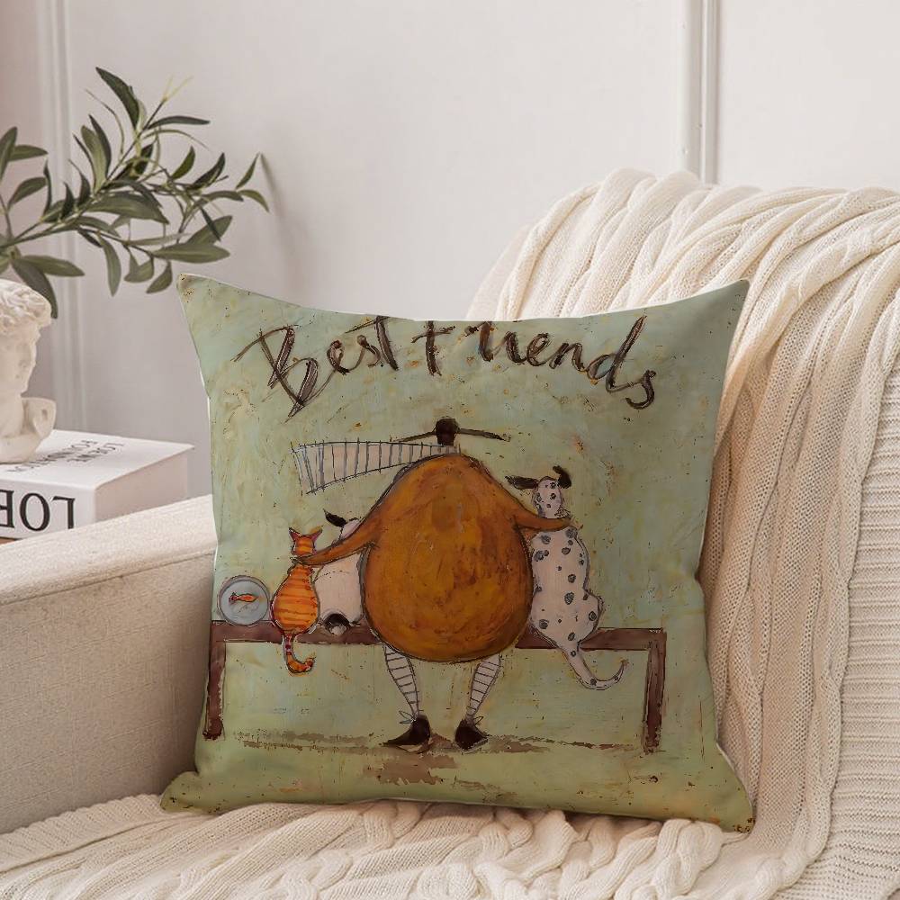 Cartoon S-Sam T-Toft Pillow Case Home Decor Throw For Sofa Bed Car Room Decor Gift Idea