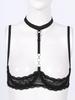 Plus Size Bras Women's Floral Lace 1/4 Cups Push Up Underwire Bra Tops Balconette Bralette Everyday Bra