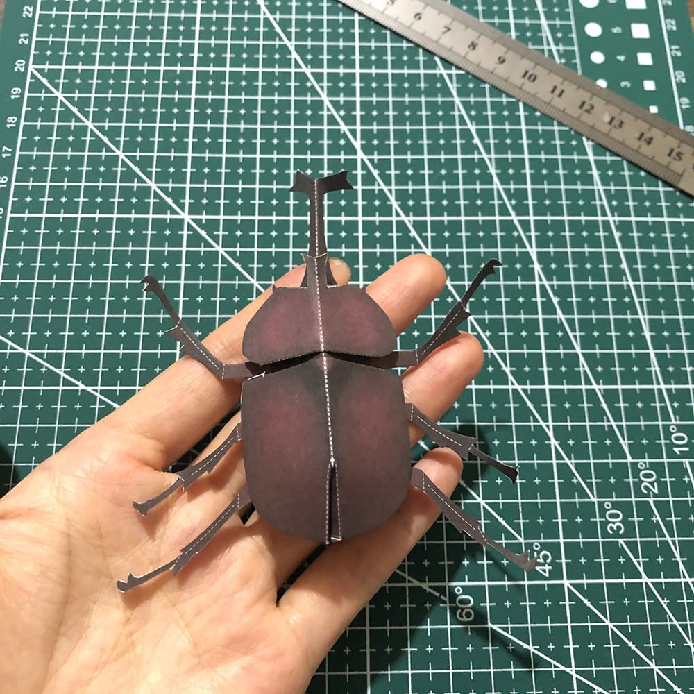 3D Assembly Papercraft Insect Model Set of 6 Stag Praying (Beetle, Beetle, Mantis, Butterfly, Dragonfly, Grasshopper)