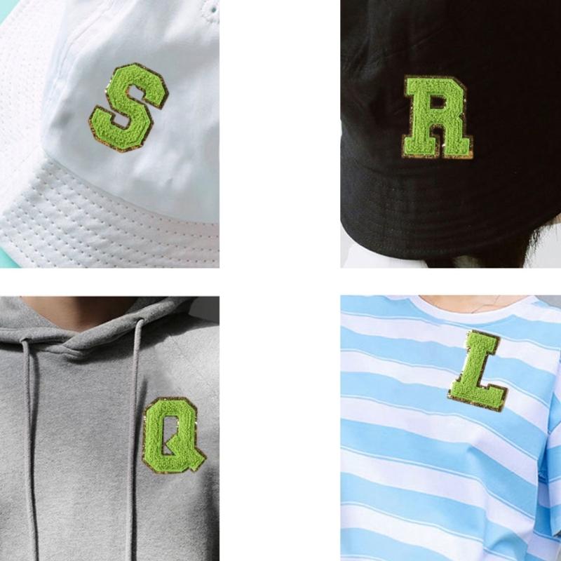 26Pieces Embroidered Letter Sew On Patches Embroidery Applique Letter Sew On Yarn Patches for Clothing Jeans Jackets