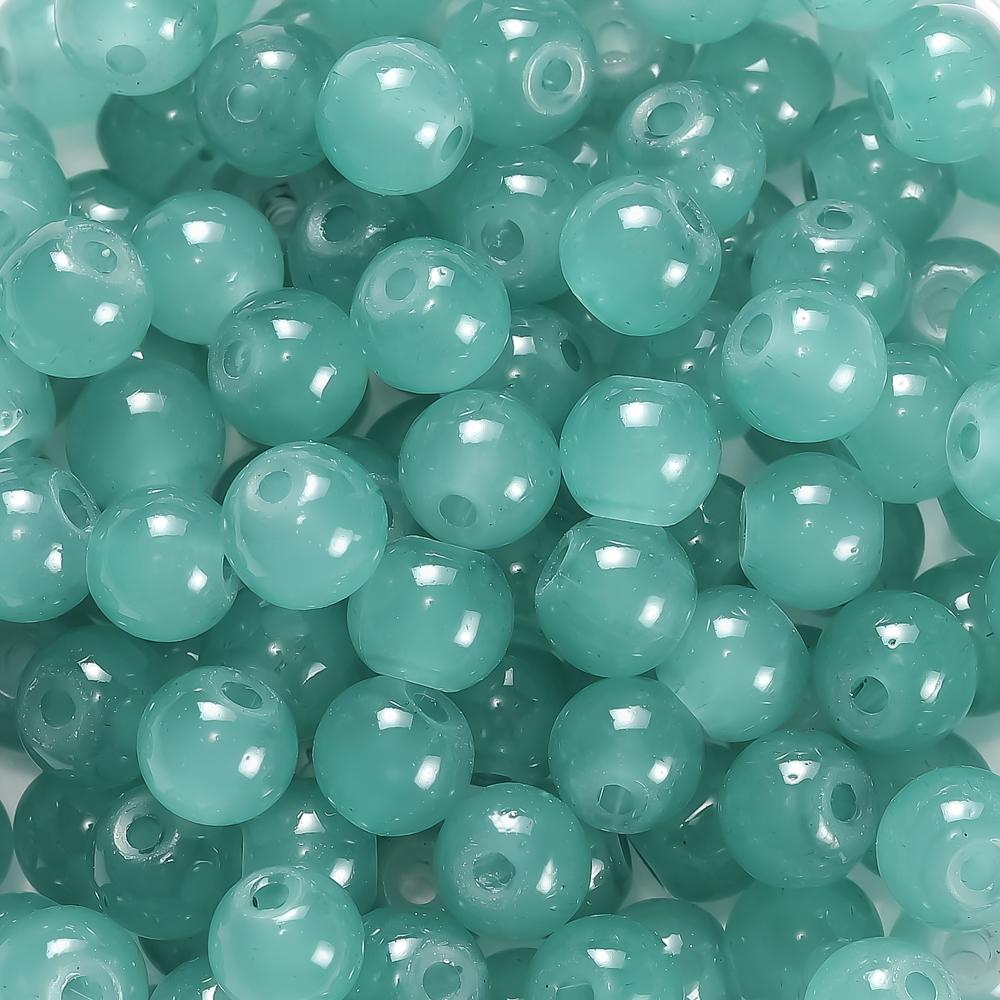 30/50pcs 6mm Glass Round Beads Colorful Spacer Loose Beads for Necklace Bracelet Diy Jewelry Making Accessories Supplies