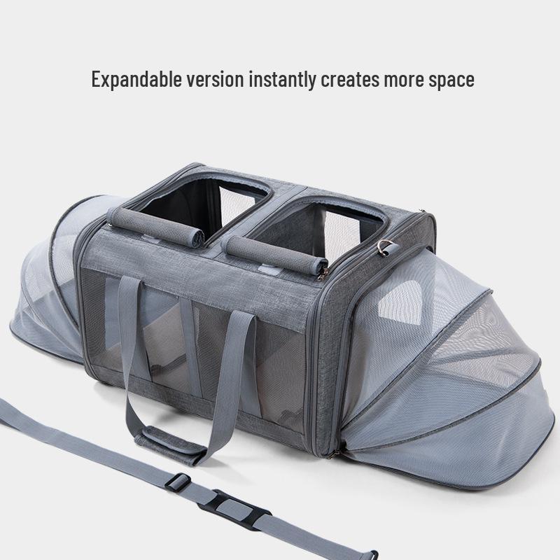 Pet Transport Cage: Breathable, Expandable Car Cage for Dogs and Cats
