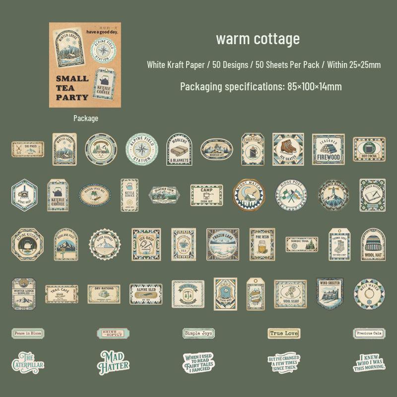 A Beautiful Day Mini Tea Party Sticker Box: 50 Sheets, 4 Styles