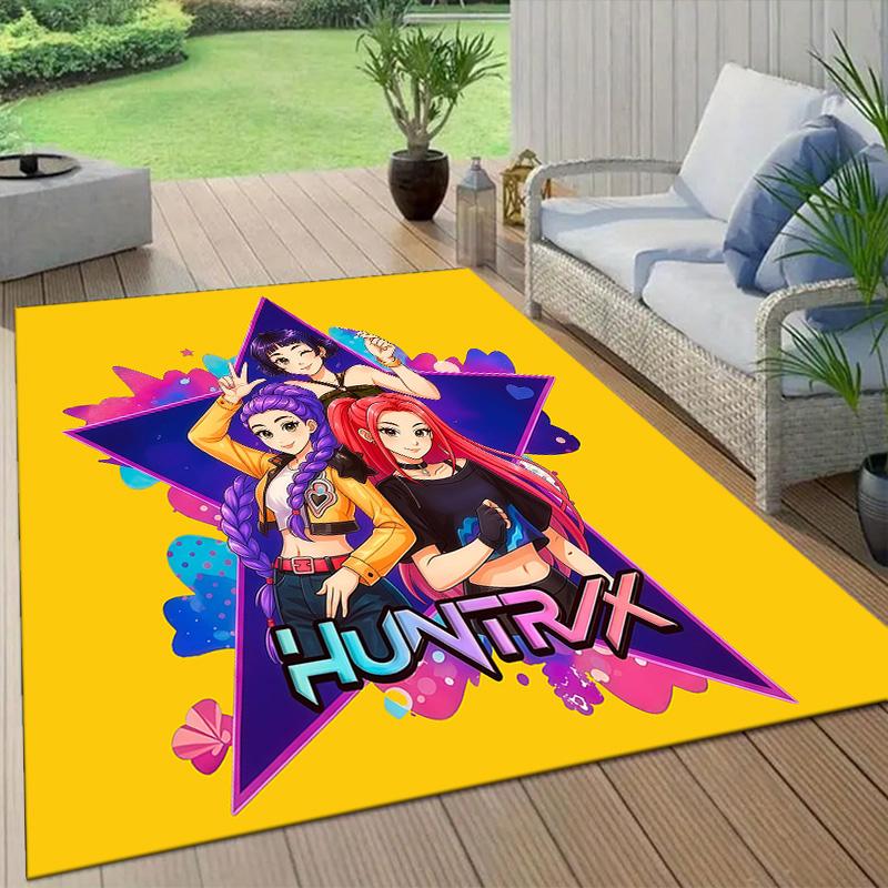 HUNTRIX Flannel Pattern Square Carpet,Area Rug,Carpet Rug for Living Room Bedroom Sofa Playroom Decor,Non-slip Floor Mat