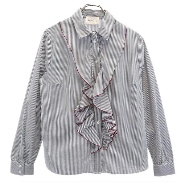 

Рубашка в полоску Blumarine с длинным рукавом USA8 темно-синий система Женский Б/у