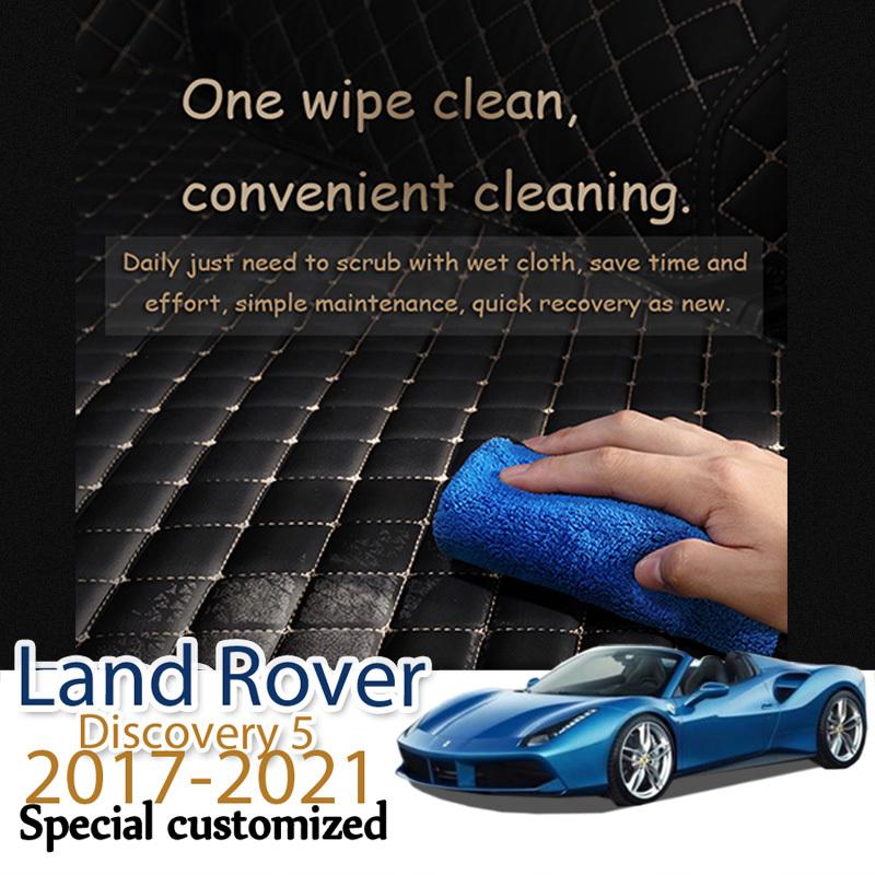 Leather Car Trunk Mats For Land Rover Discovery 5 2017- 7-Seat Rear Trunk Floor Mat Tray Carpet Mud