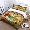 Burger, pizza, music doodles. Bedding sets Duvet cover sets Duvet covers Pillowcases(1 * Duvet Cover 2 * Pillowcases without duvet insert)