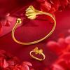 Fashion Cold Wind Ginkgo Biloba Opening National Style Bracelet Temperament Xiaohongshu Sand Gold Plated One Leaf Rich Bracelet