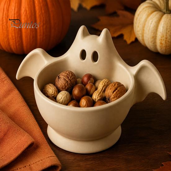Versatile Storage Bowl 3D Printed Halloween Ghost Bowl, Trick or Treat Snack Candy Decor Serving Decorative Tray Dish, Party Supplies Tableware