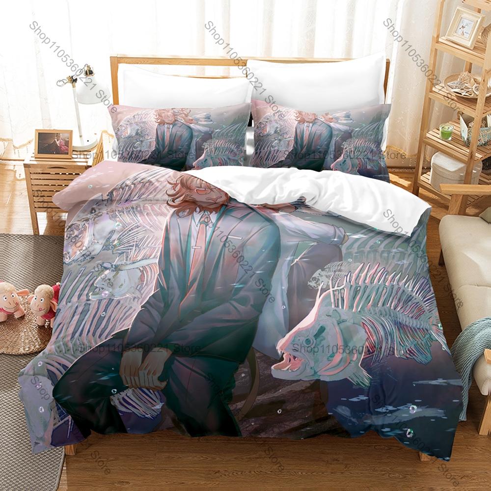 Anime Beastars 3 Pieces Duvet Cover Set Cute Kawaii Bed Set Soft Microfiber Bedding with Pillowcases for Fans Gift