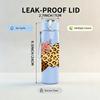 1PC Triple Leopard Heart 750ml Color Plastic Sports Water Bottle Leakproof Flip Straw Lid Suitable for Sports Office Home Use
