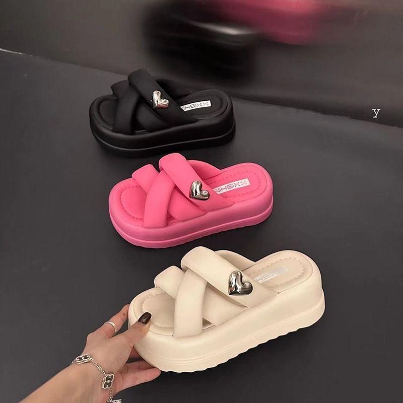 Premium super fairy slippers women's summer outer wear 2025 new summer fashion versatile thick bottom heightening one-word drag