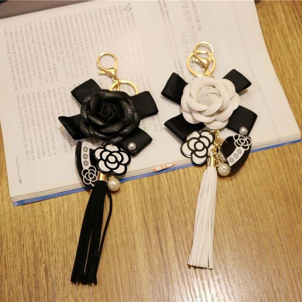 Car Key Ring Bag Ornaments Jewelry Gifts Camellia Key Chain Bag Pendant Key Chain Flower Keyring