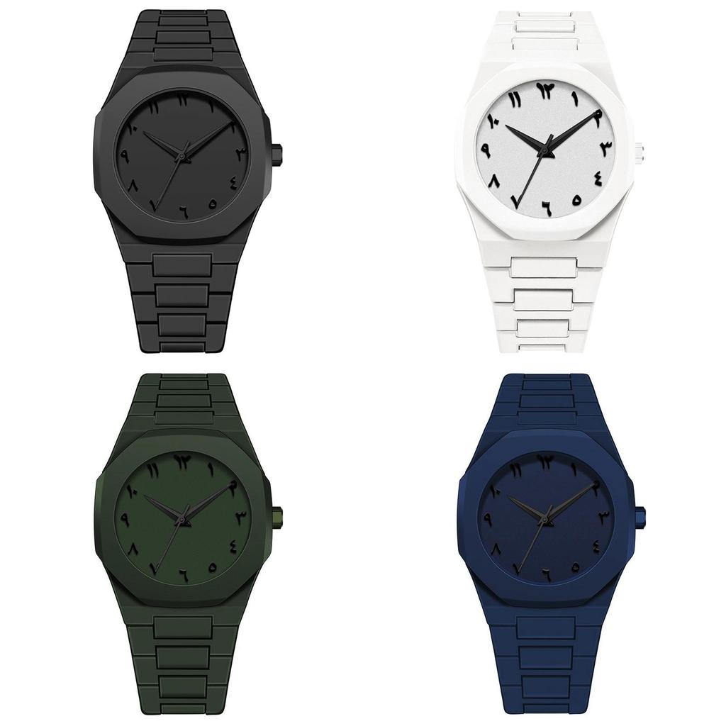 Orologio Moderno Ottagonale in Plastica da Uomo con Movimento al Quarzo Stile Casual