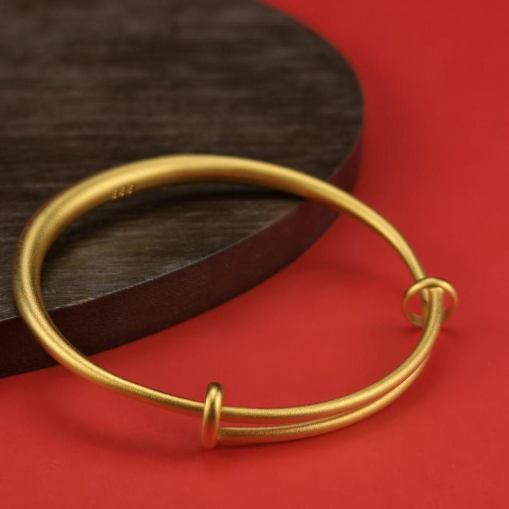 Gold-Plated Heritage Bangle: Women's Simulated Gold High-End Push-Pull Bracelet for Weddings