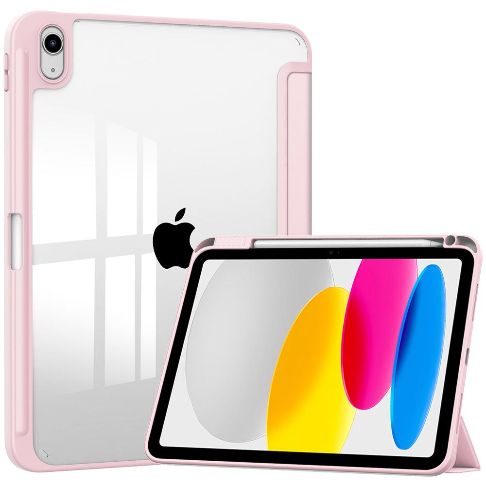 

iPad (A16) Case/iPad 10th Generation Case [11-Inch /10.9 Inch ] with Pencil Holder, Smart Cover with Soft TPU Back iPad A16 2025 рожевий