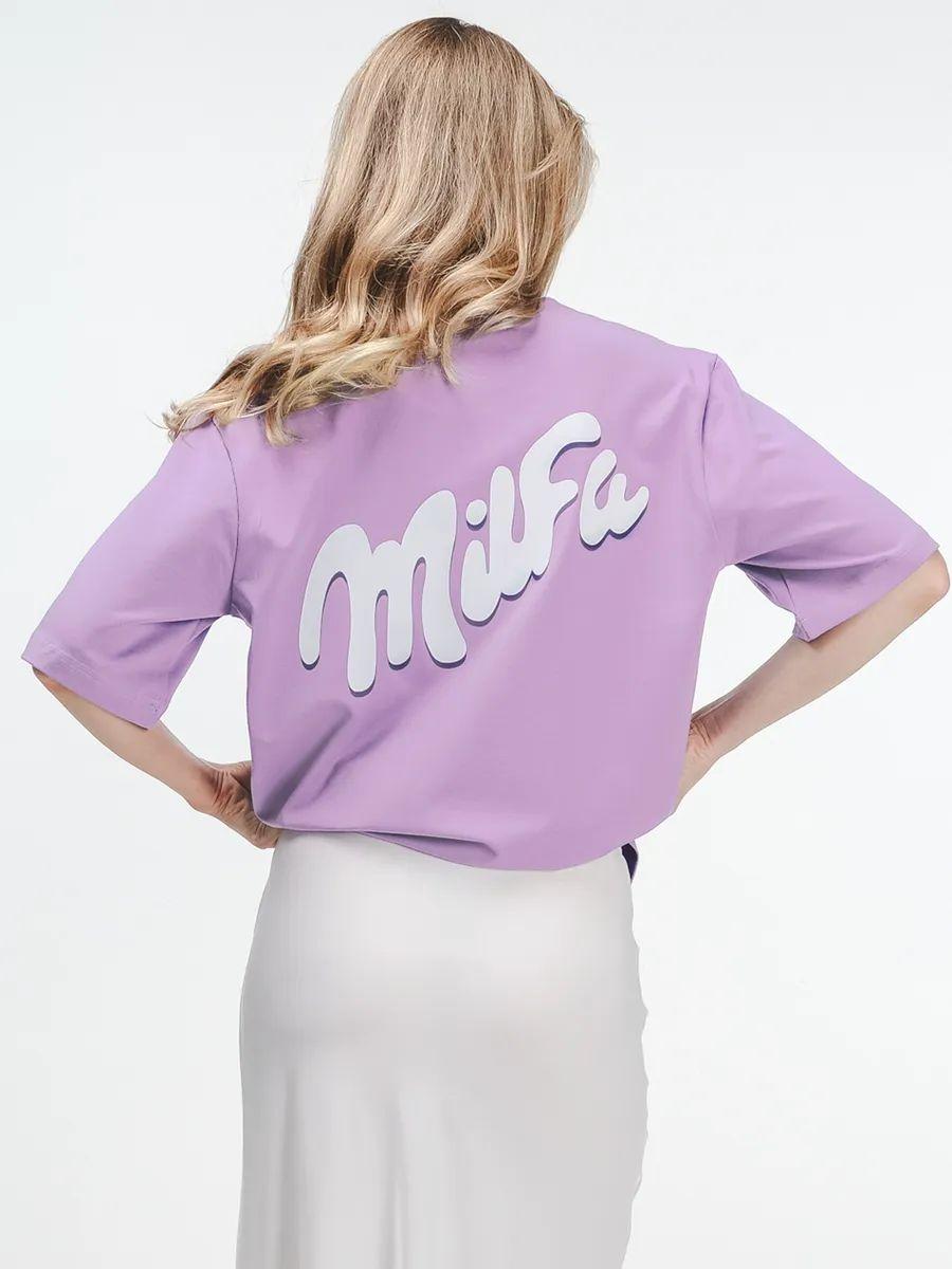 Сиреневая футболка MILF 3XL