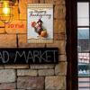 2D Flat, 1pc Vintage Turkey & Checkered Metal Thanksgiving Sign - Rustic Farmhouse Turkey with Gingham Frame - Heavy-Duty Iron